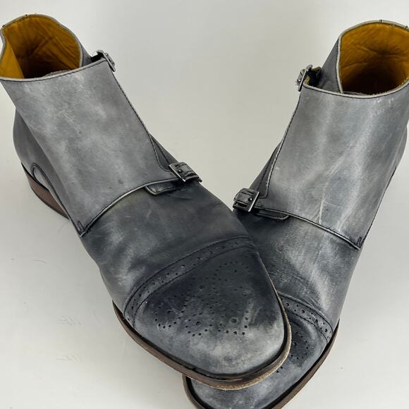 Mens 11 Leather Chelsea Boot, Undandy custom shoes . Leather boot, 2 buckles - Picture 1 of 8
